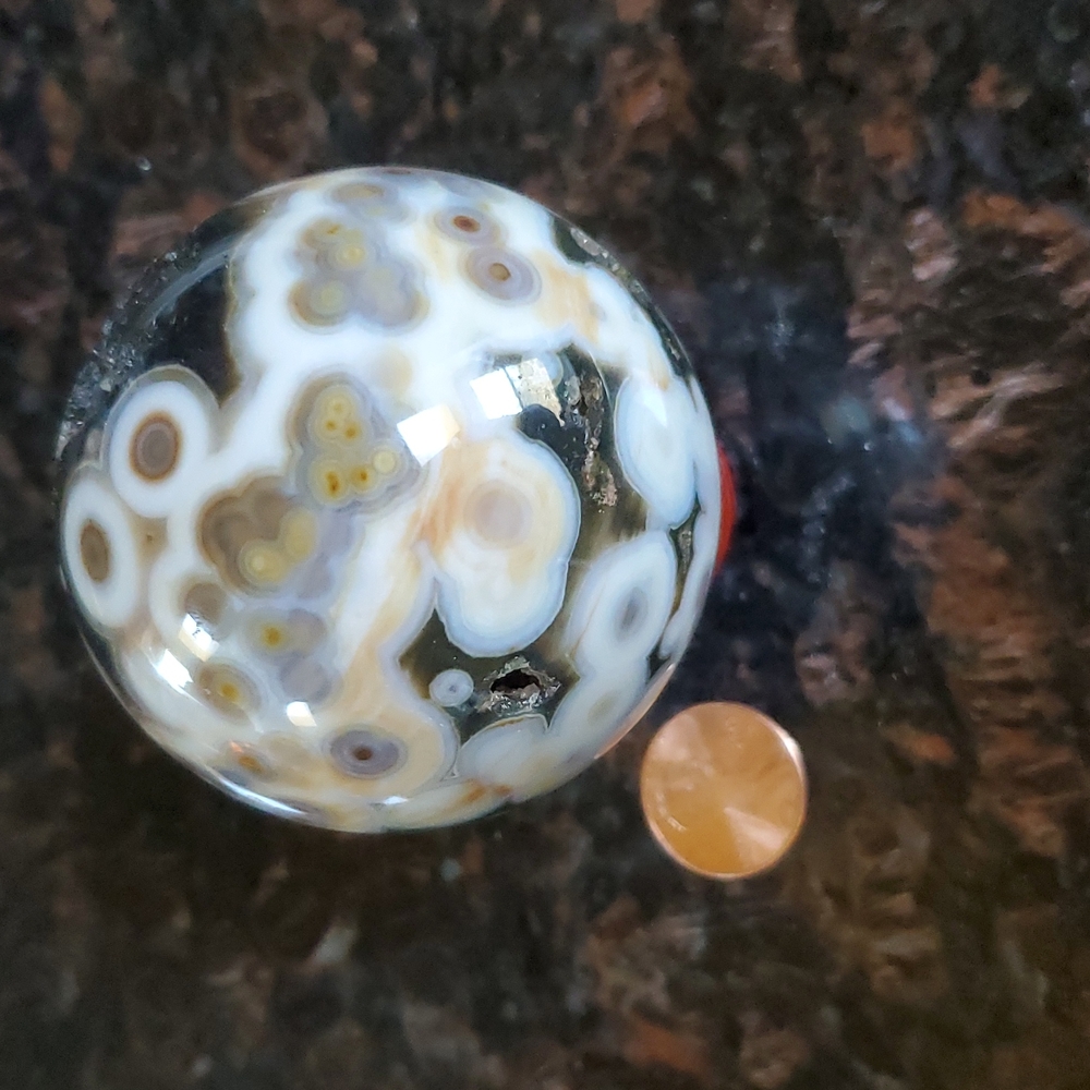 SUPER RARE OLD STOCK MAROVATO OCEAN JASPER SPHERE!